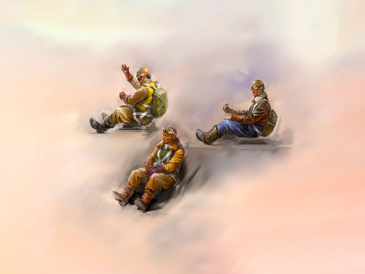 WWII Axis Pilots In The Cockpit (German Italian Japanese) 3 Figures