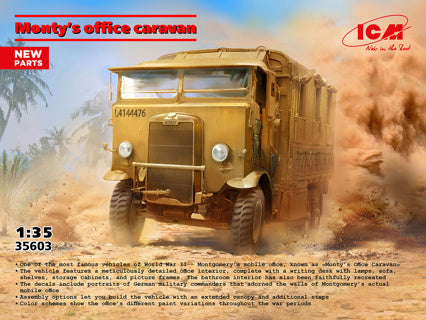ICM 1/35 Montys Mobile Office Caravan Kit 35603
