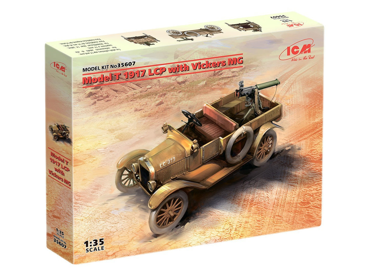 ICM 1/35 Model T 1917 LCP with Vickers MG WWI ANZAC Car Kit ICM35607