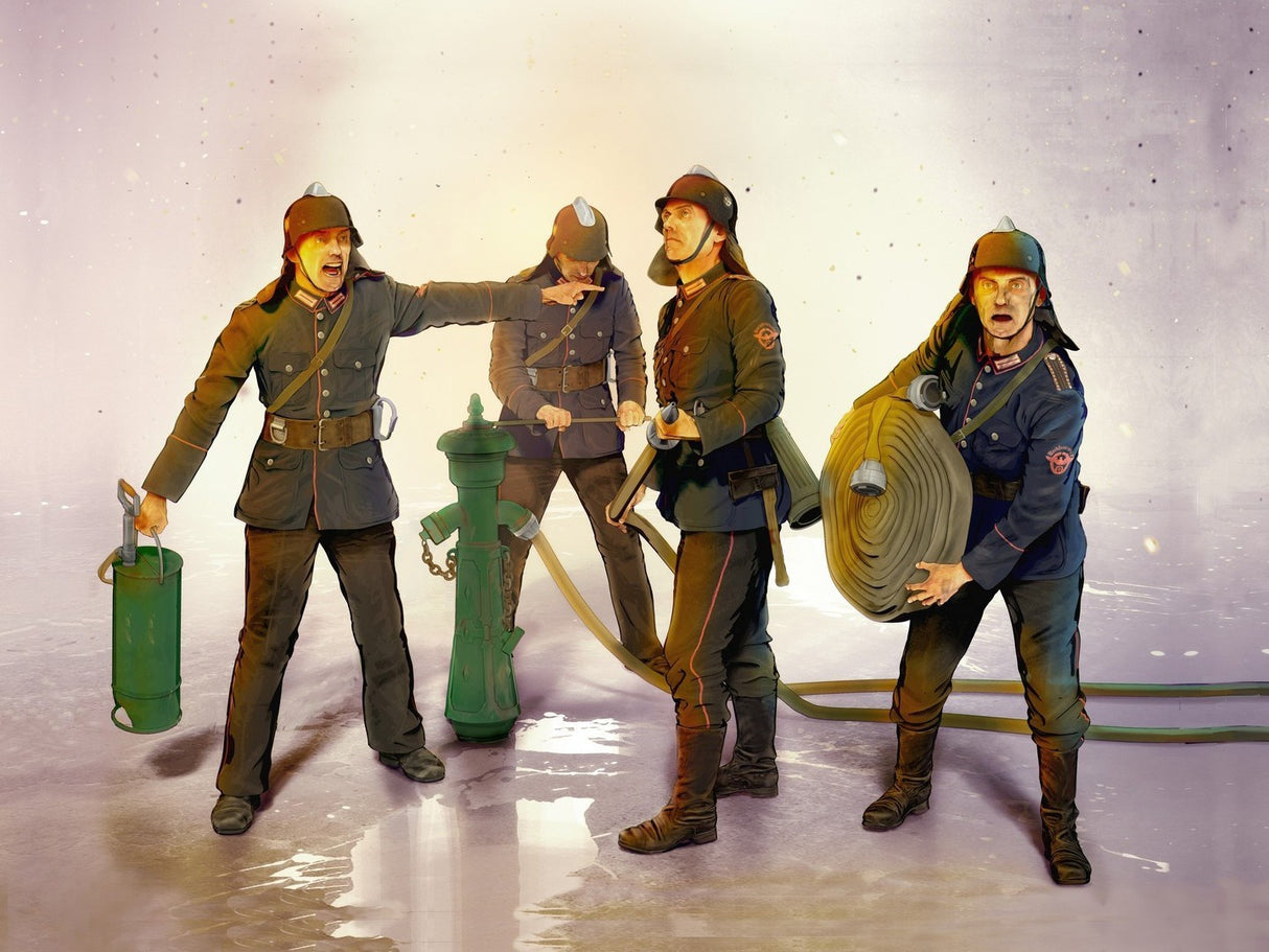 WWII German Firemen 4 Figures