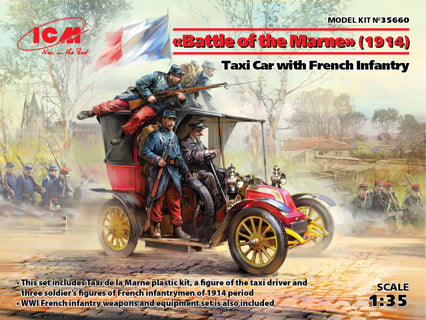 ICM 1/35 Battle of the Marne (1914) Taxi Car with French Infantry 35660