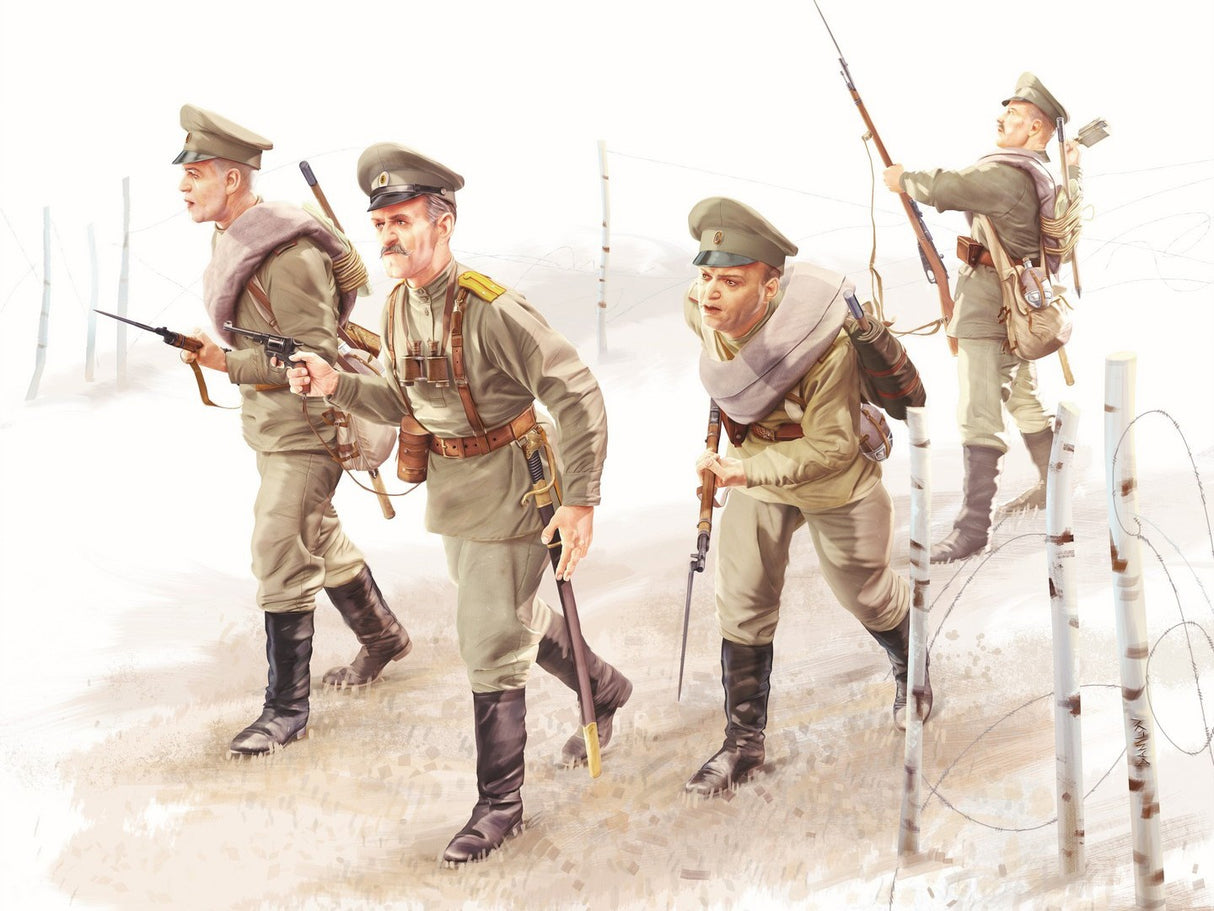 WWI Russian Infantry 4 Figures