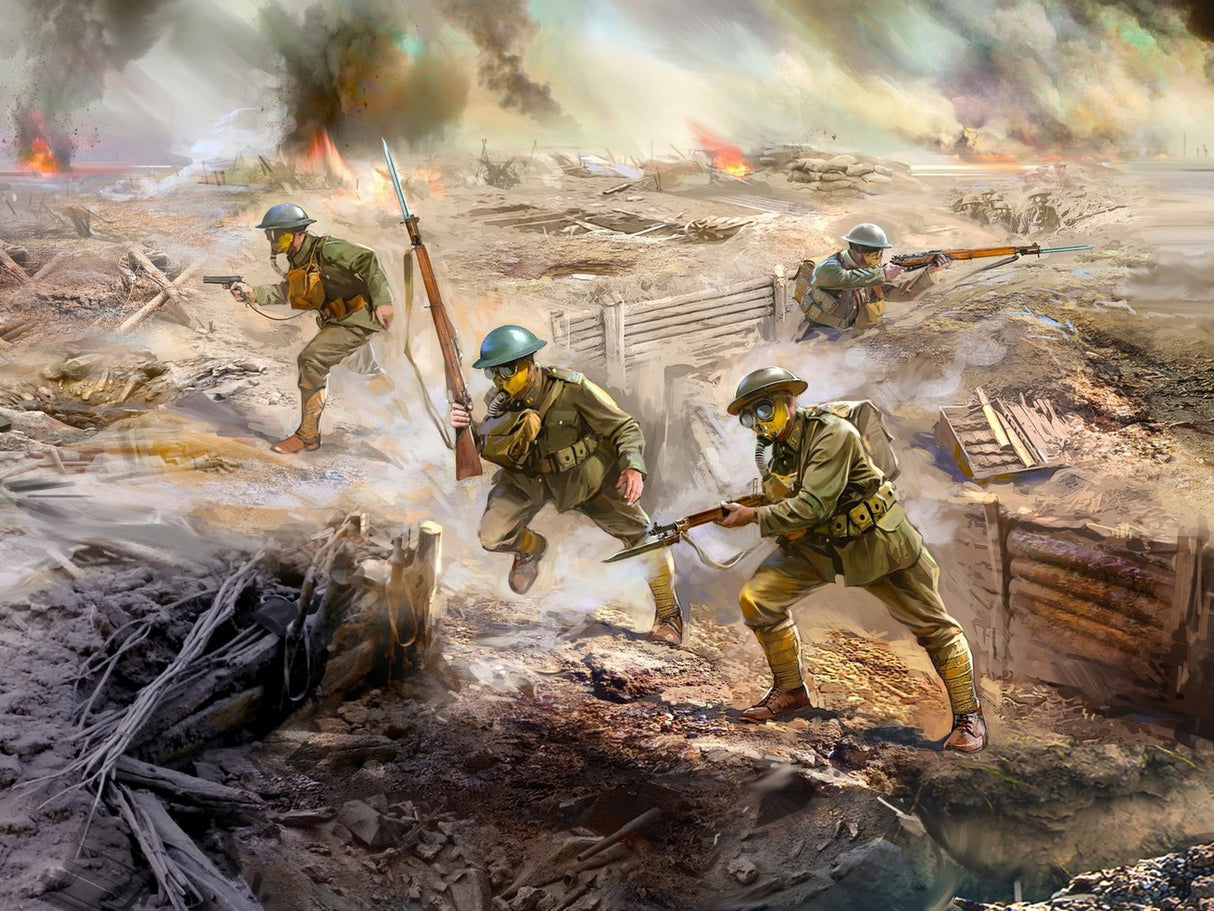 US Infantry In Gas Masks (1918) 4 Figures