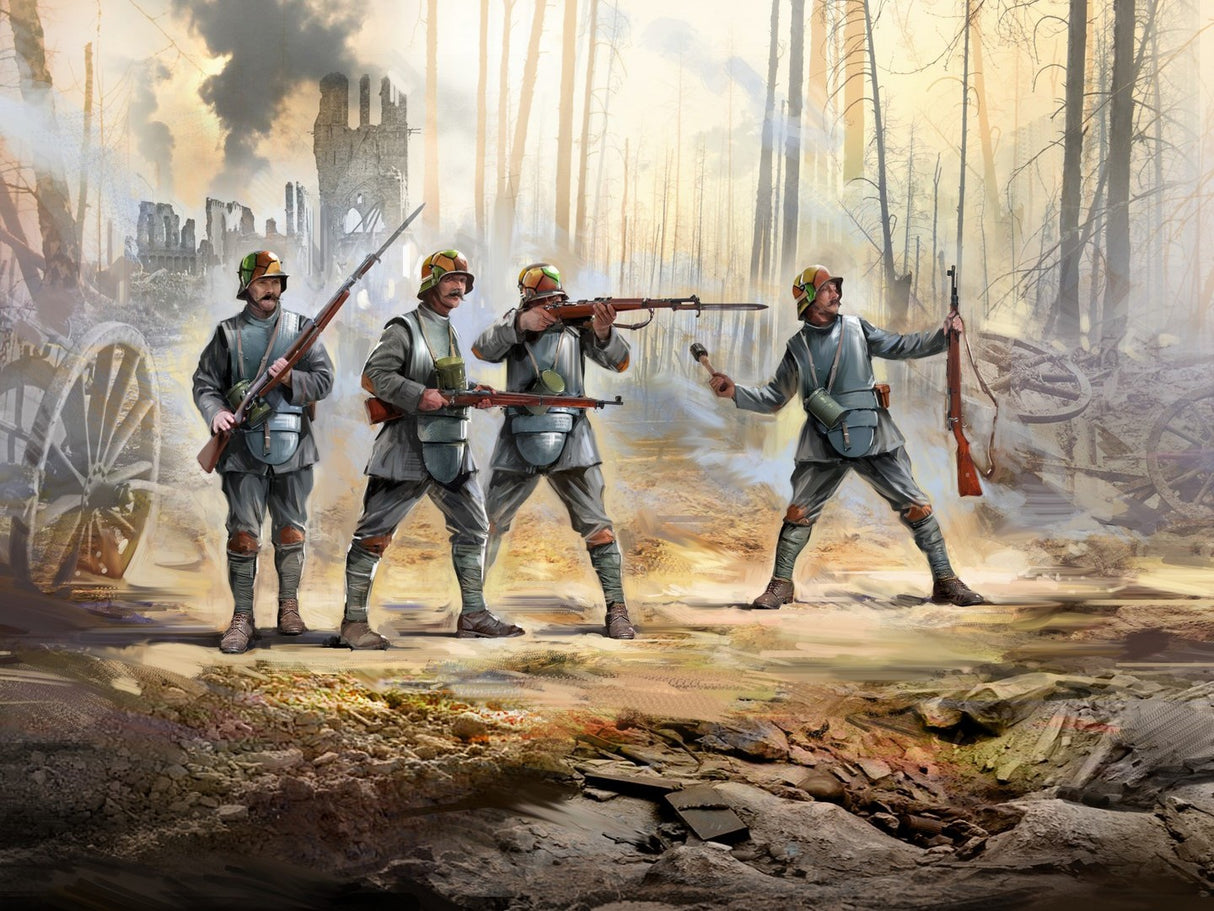 WWI German Infantry in Armour 4 Figures
