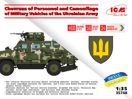 ICM 1/35 Chevrons of Personnel & Camouflage of Military Vehicles of the Ukrainian Army 35748