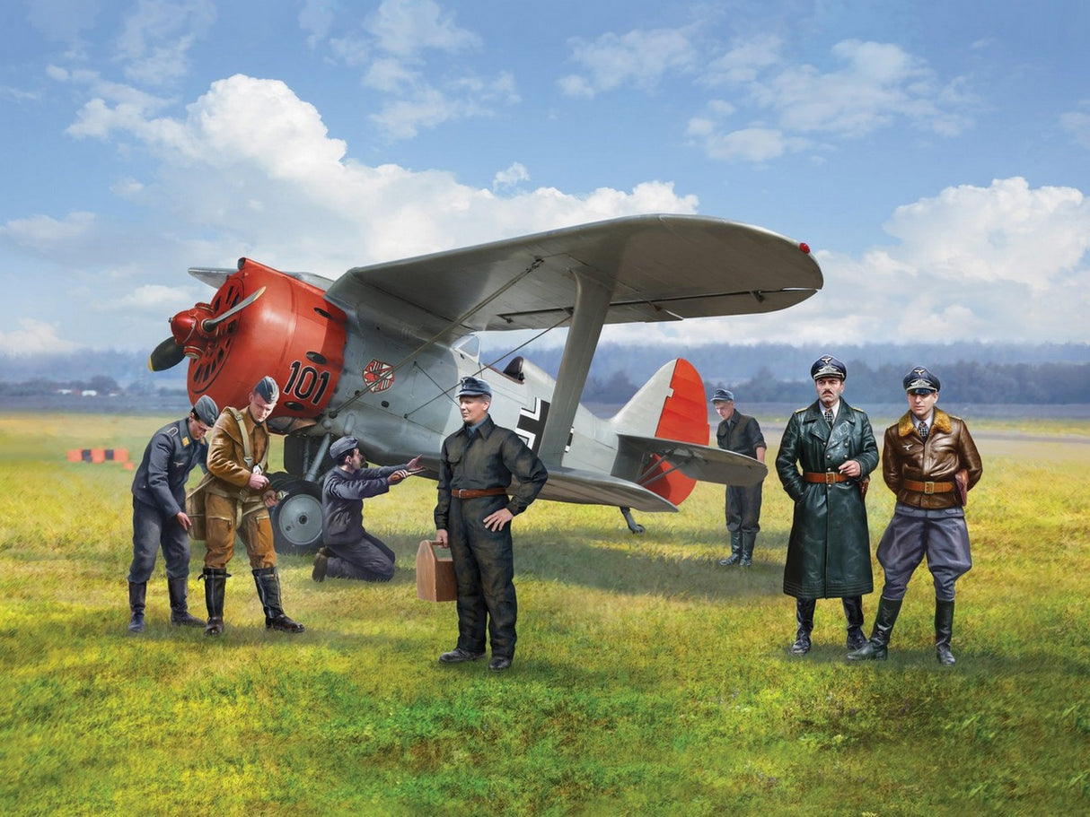 I-153 with Luftwaffe Pilots & Ground Personnel (7 Figures)