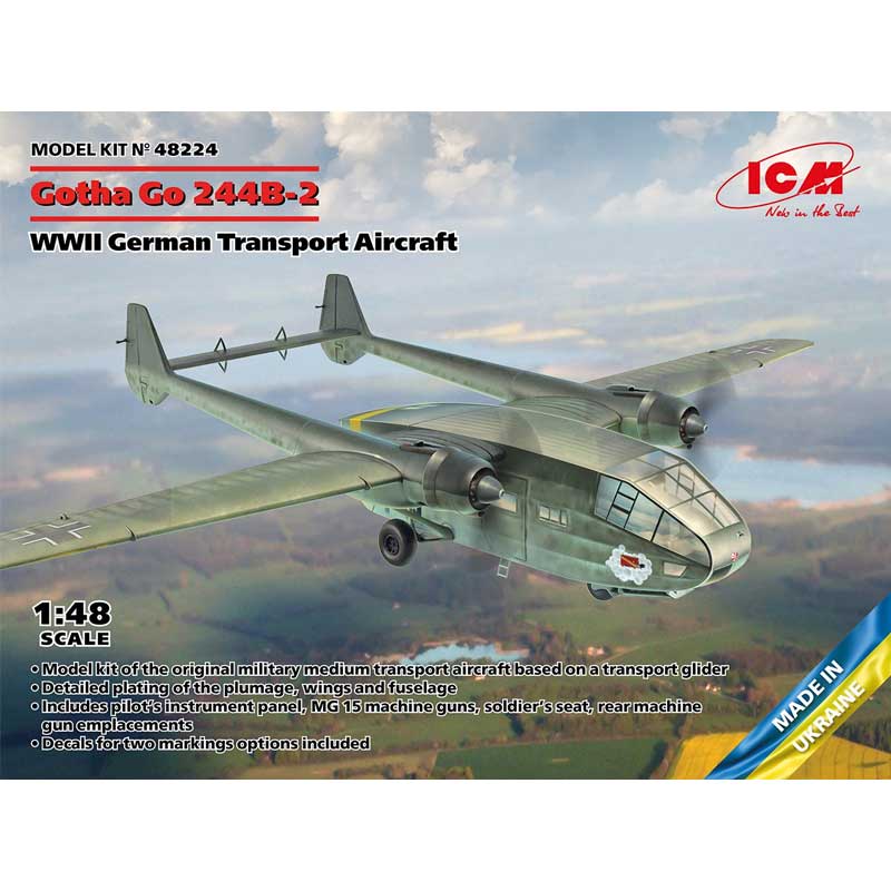 ICM 1/48 WWII German Gotha Go 244B-2 German Transport Aircraft kit 48224