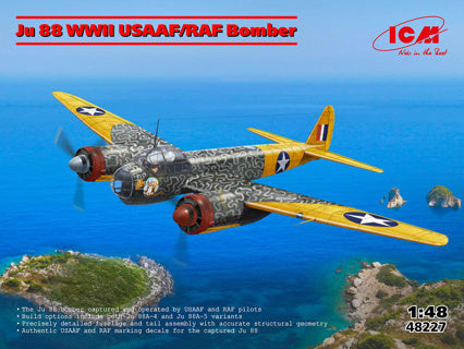 ICM 1/48 Ju 88 WWII USAAF/RAF Bomber Kit 48227
