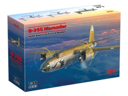 ICM 1/48 B-26G Marauder WWII American/French Bomber Kit 48323
