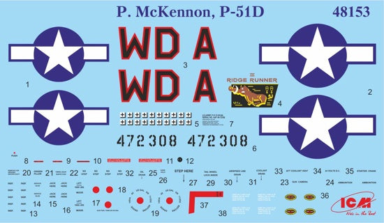 ICM 1/48 Conquerors of Europes Sky (Set of 3 Aircraft-Set includes P51 Mustang/Spitfire/and B-26 Marauder) ICM48324
