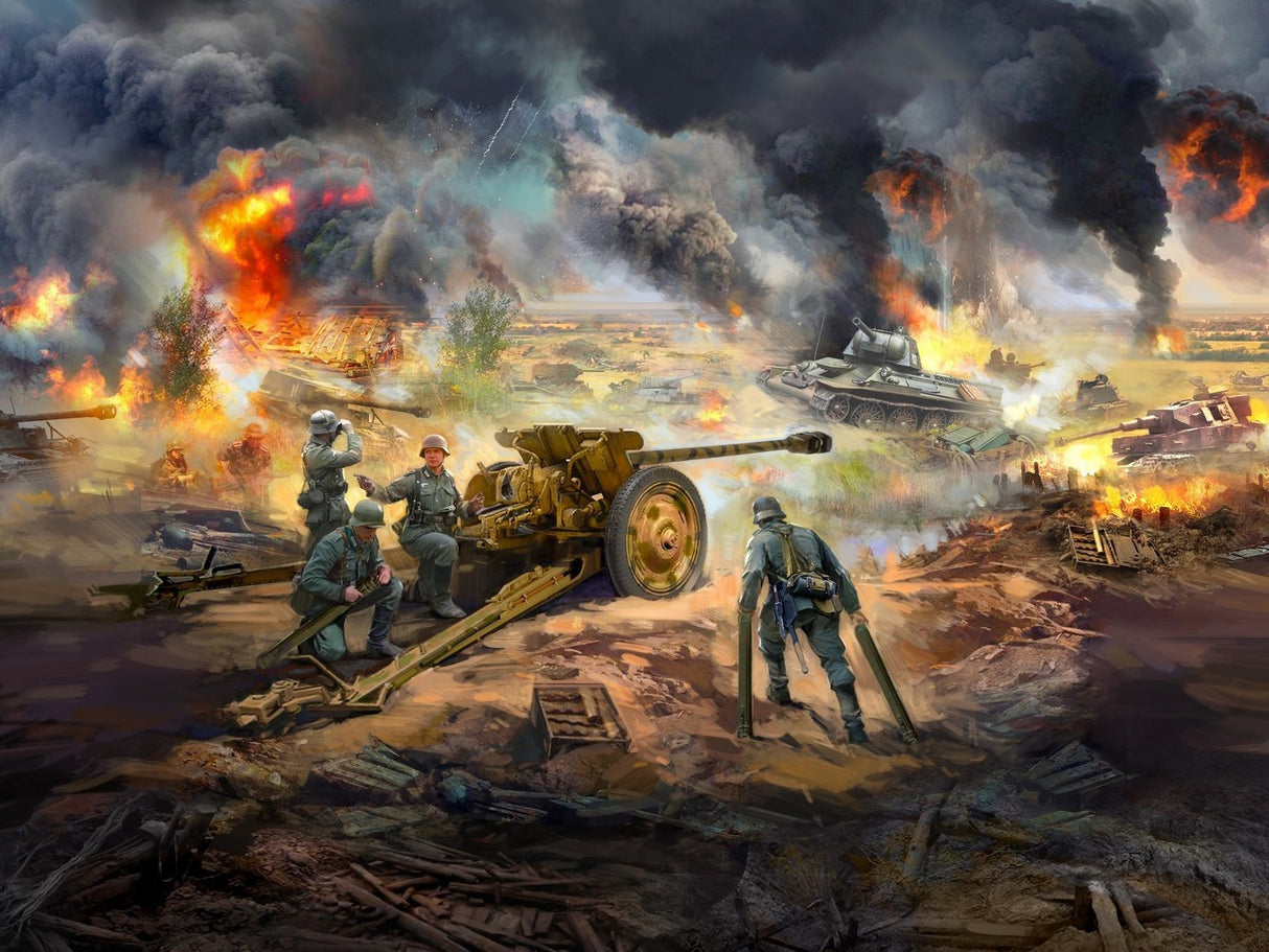 Battle of Kursk Set (July 1943) T-34-76 (Early 1943) Pak 36(r) with 4 Crew Figures