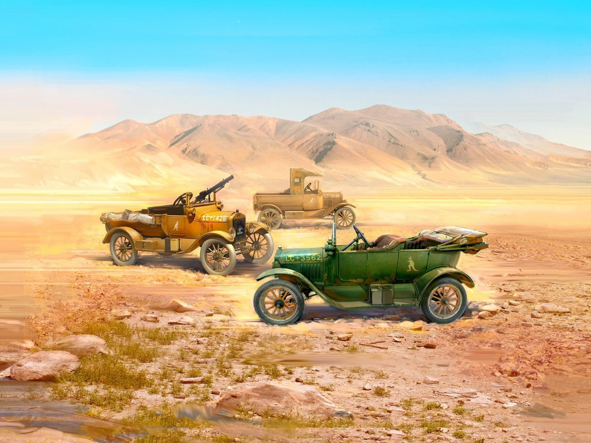 WWI ANZAC Desert Patrol Model T LCP Utility & Touring Cars (Set of 3)