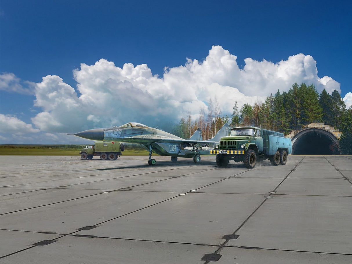 Soviet Military Airfield 1980s Set (MiG-29 APA-50M ZiL-131 & Airfield Plates)
