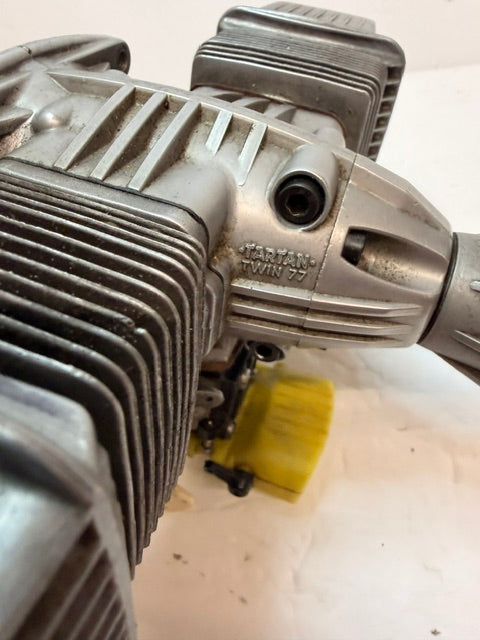 Second Hand Tartan Twin 77 44cc Vintage Twin-Cylinder Glow Model Aircraft Engine