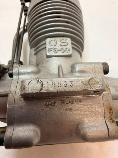 O.S. FS-60 10cc Four-Stroke Glow R/C Aircraft Engine – Vintage Open Rocker – Japan Second hand