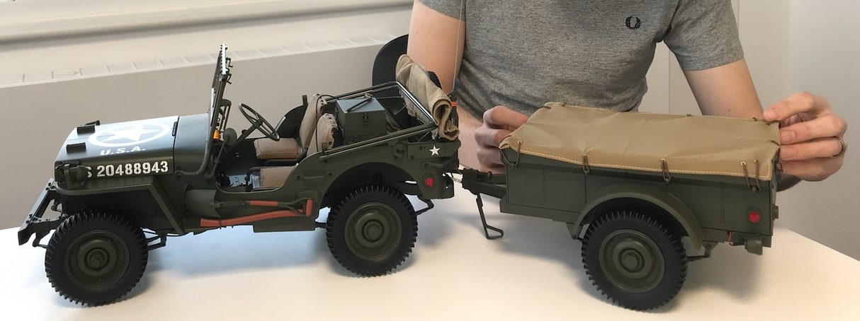 ISO Willys Jeep with trailer and accessories 1/8 Full kits