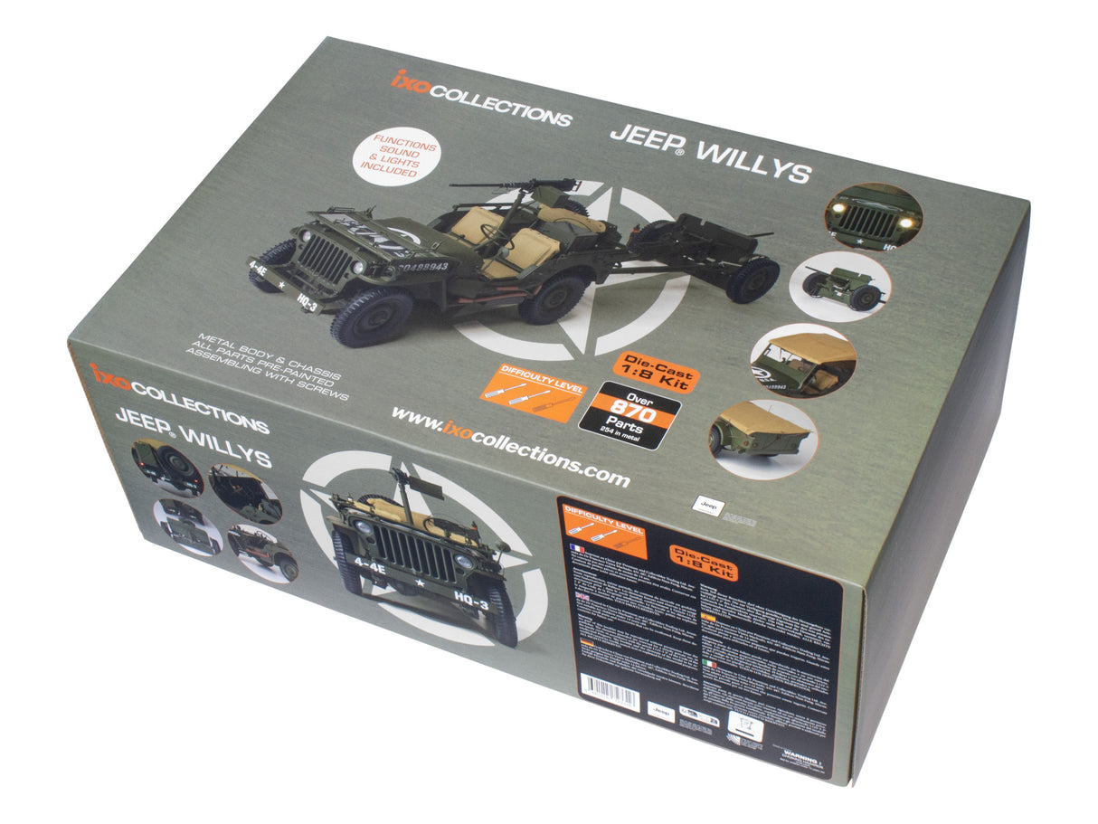 ISO Willys Jeep with trailer and accessories 1/8 Full kits