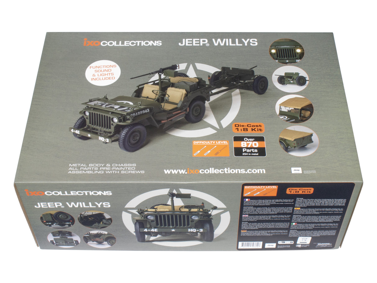 ISO Willys Jeep with trailer and accessories 1/8 Full kits