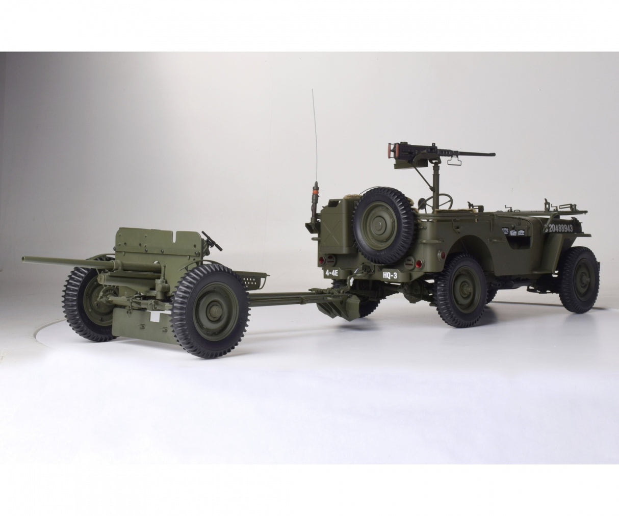 ISO Willys Jeep with trailer and accessories 1/8 Full kits