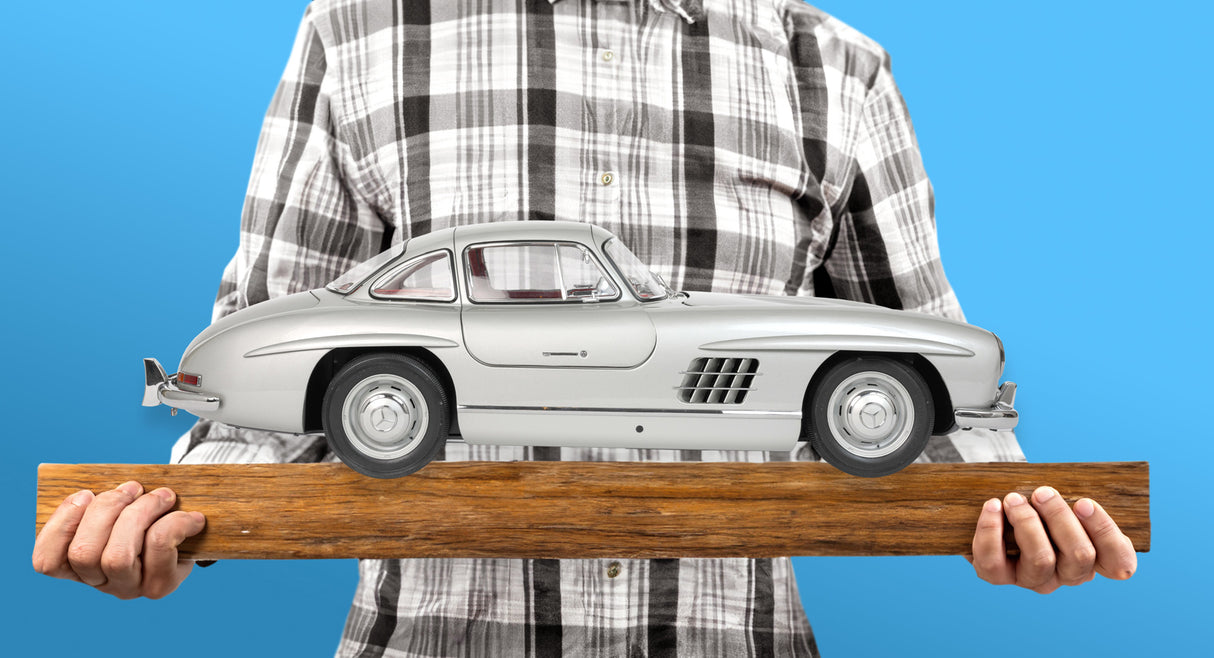 Mercedes 300 SL Silver 1/8 Scale Metal & Plastic Kit
