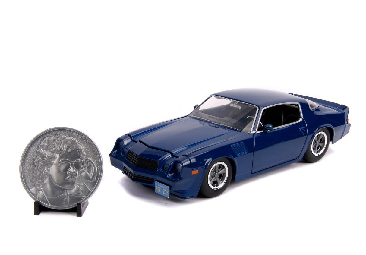 Jada Die Cast Collectables - 1:24 Stranger Things Chevy Camaro with Collectors Coin