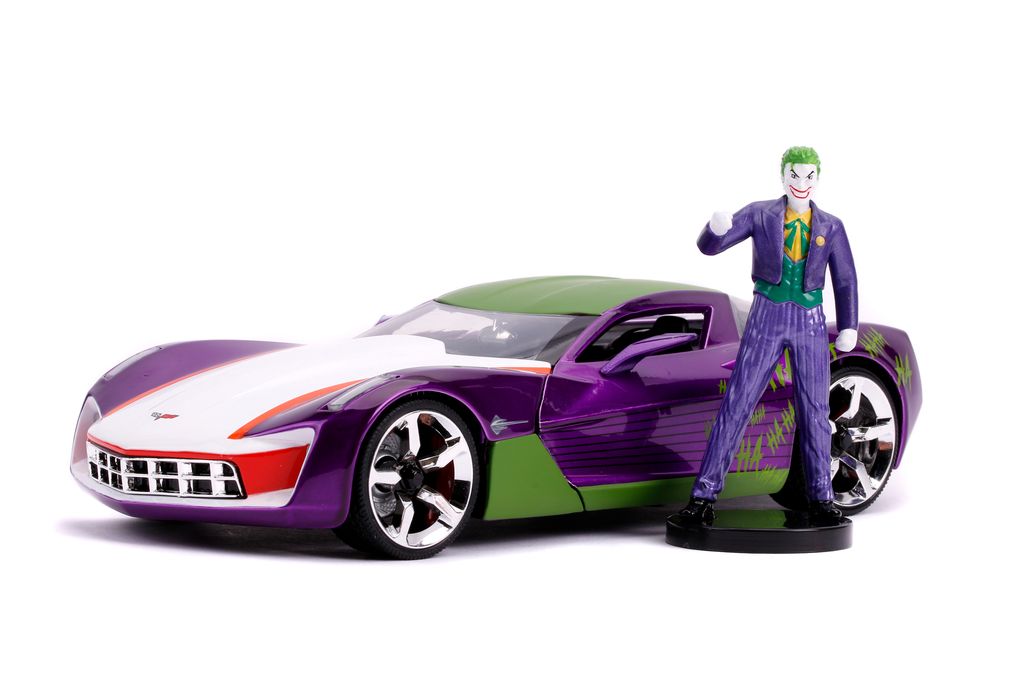 Jada Die Cast Collectables - 1:24 Hollywood Rides Corvette with Joker Figure