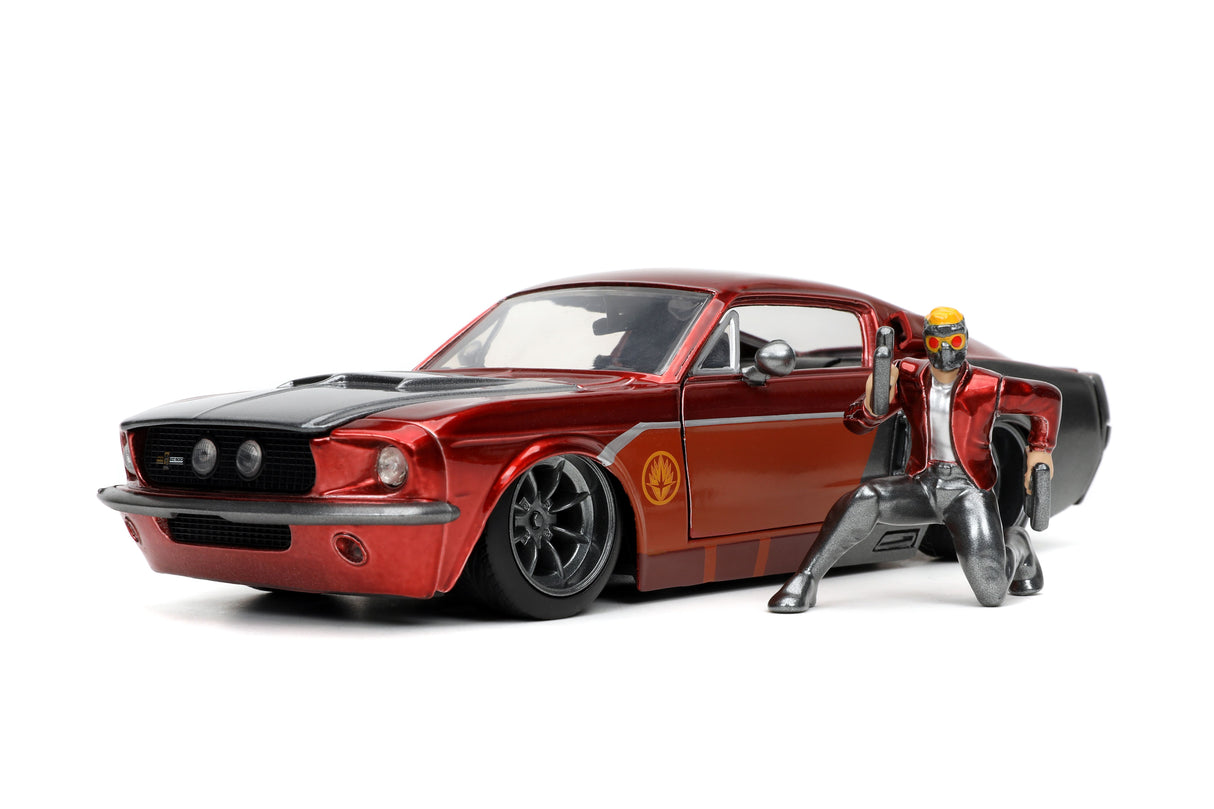 Jada Die Cast Collectables - 1:24 Hollywood Rides 1967 Mustang With Star Lord Figure