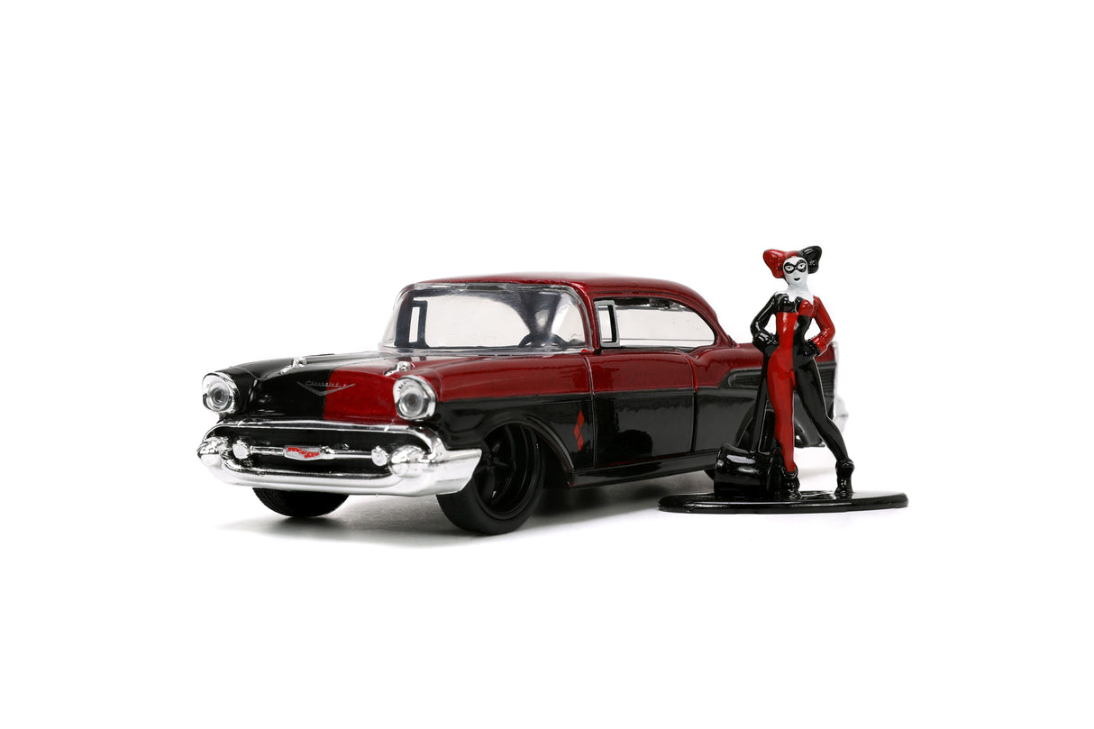 Jada Die Cast Collectables - 1:32 Hollywood Rides 1957 Chevy Bel Air with Harley Quinn Figure