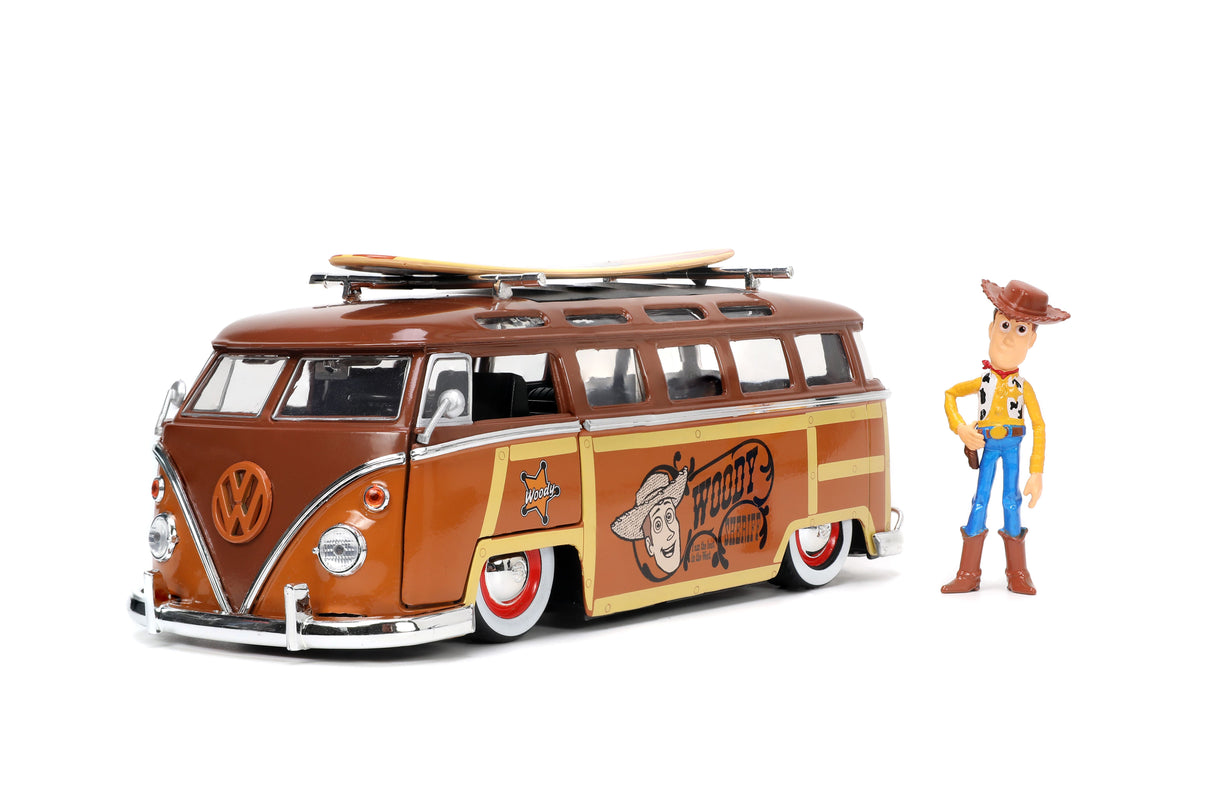 Jada Die Cast Collectables - 1:24 Hollywood Rides VW Bus and Woody Figure