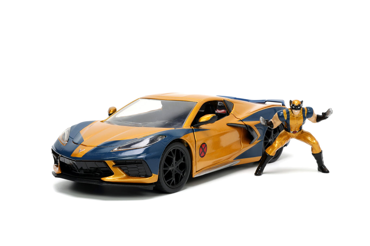 Jada Die Cast Collectables - 1:24 Hollywood Rides 2020 Corvette with Wolverine Figure