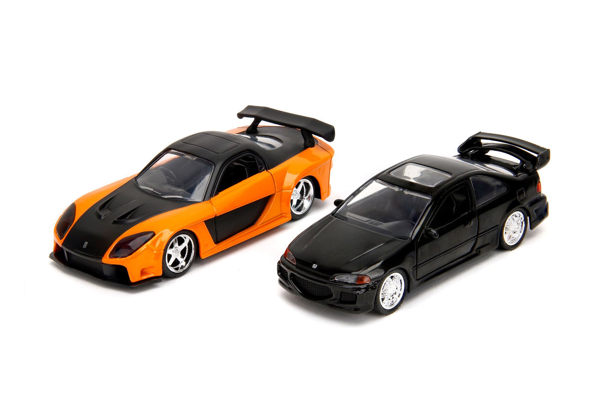Jada Die Cast Collectables - 1:32 Fast and Furious Honda Civic and Mazda RX7 Set