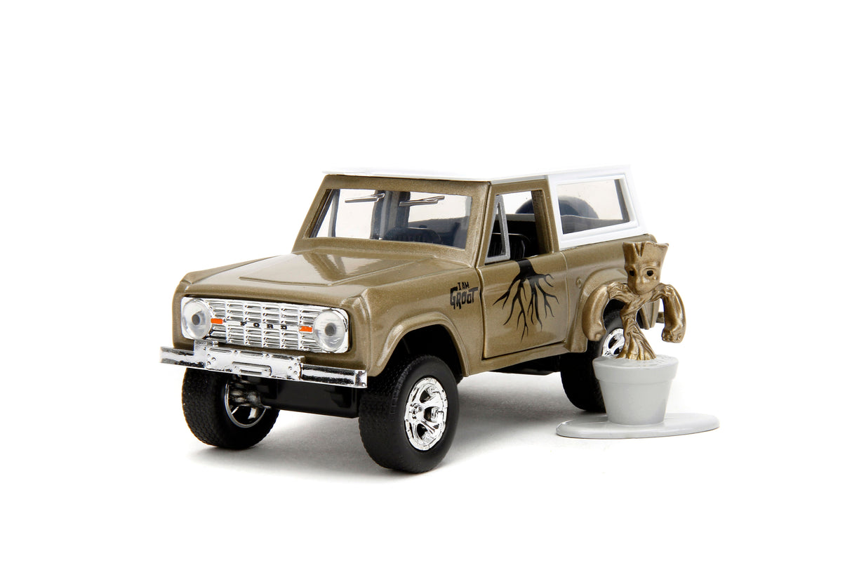 Jada Die Cast Collectables - 1:32 Hollywood Rides 1973 Ford Bronco Hardtop With Groot Figure