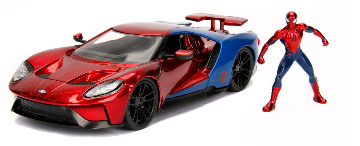 Jada Die Cast Collectables - 1:24 Hollywood Rides Ford GT with Spider-Man Figure