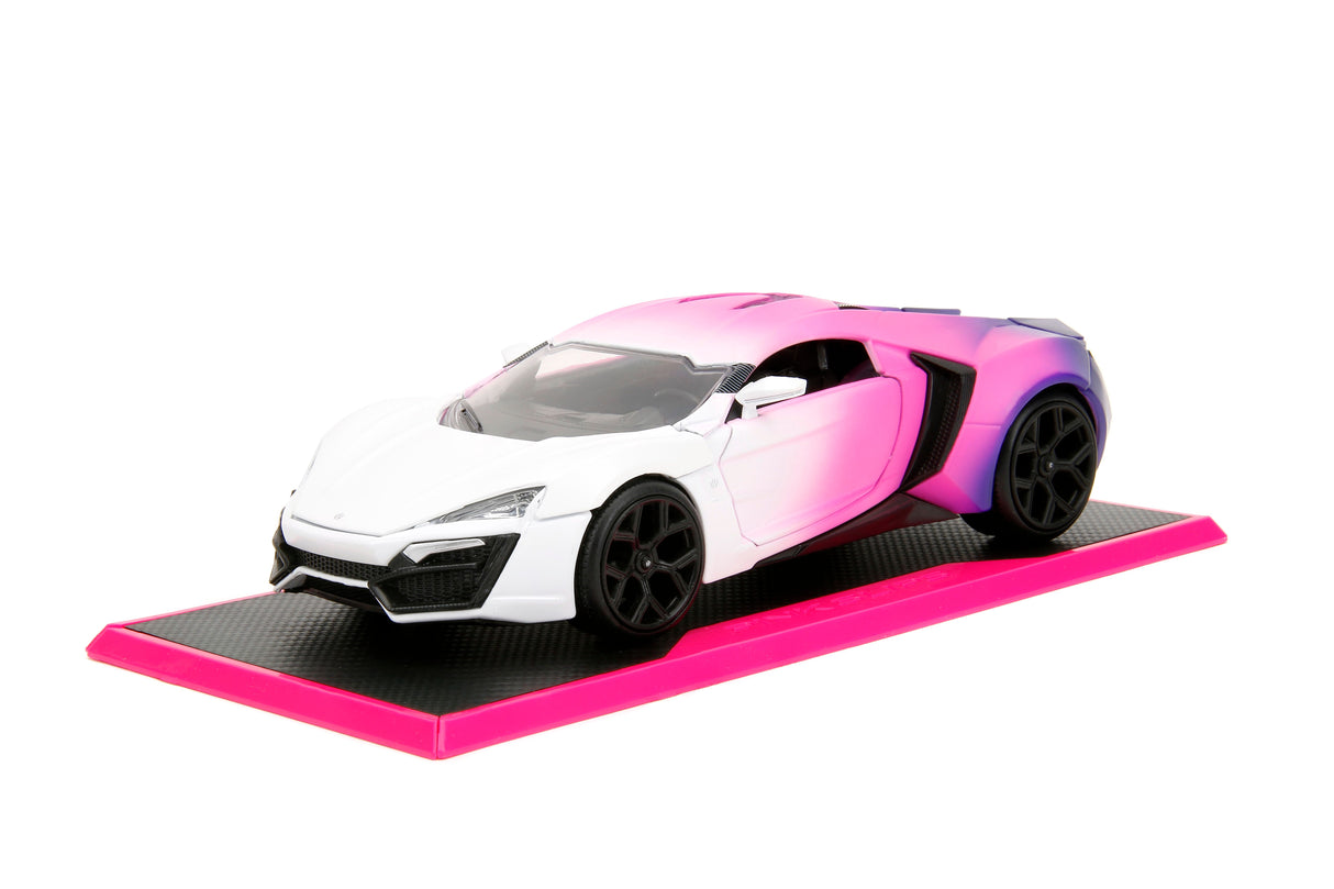Jada Die Cast Collectables - 1:24 Pink Slips Lykan Hypersport - White and Pink Camo