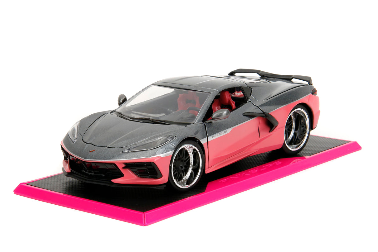 Jada Die Cast Collectables - 1:24 Pink Slips 2020 Chevrolet Corvette - Candy Charcoal Gray