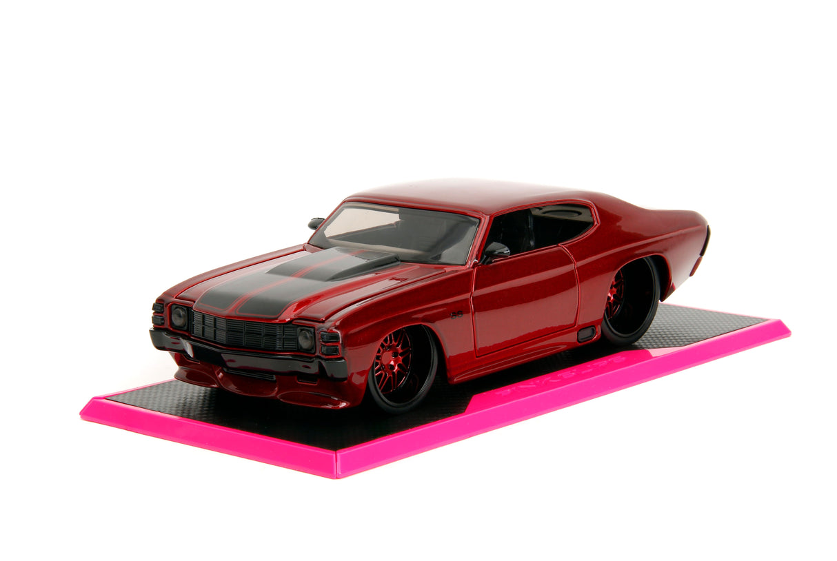 Jada Die Cast Collectables - 1:24 Pink Slips 1971 Chevrolet Chevelle SS - Candy Red