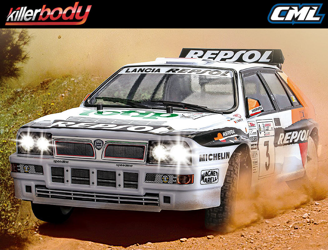 KILLERBODY RTR LANCIA DELTA REPSOL 1993 RALLY KIT ON VENUS CHASSIS - PRE ORDER ONLY - EXPECTED SHORTLY