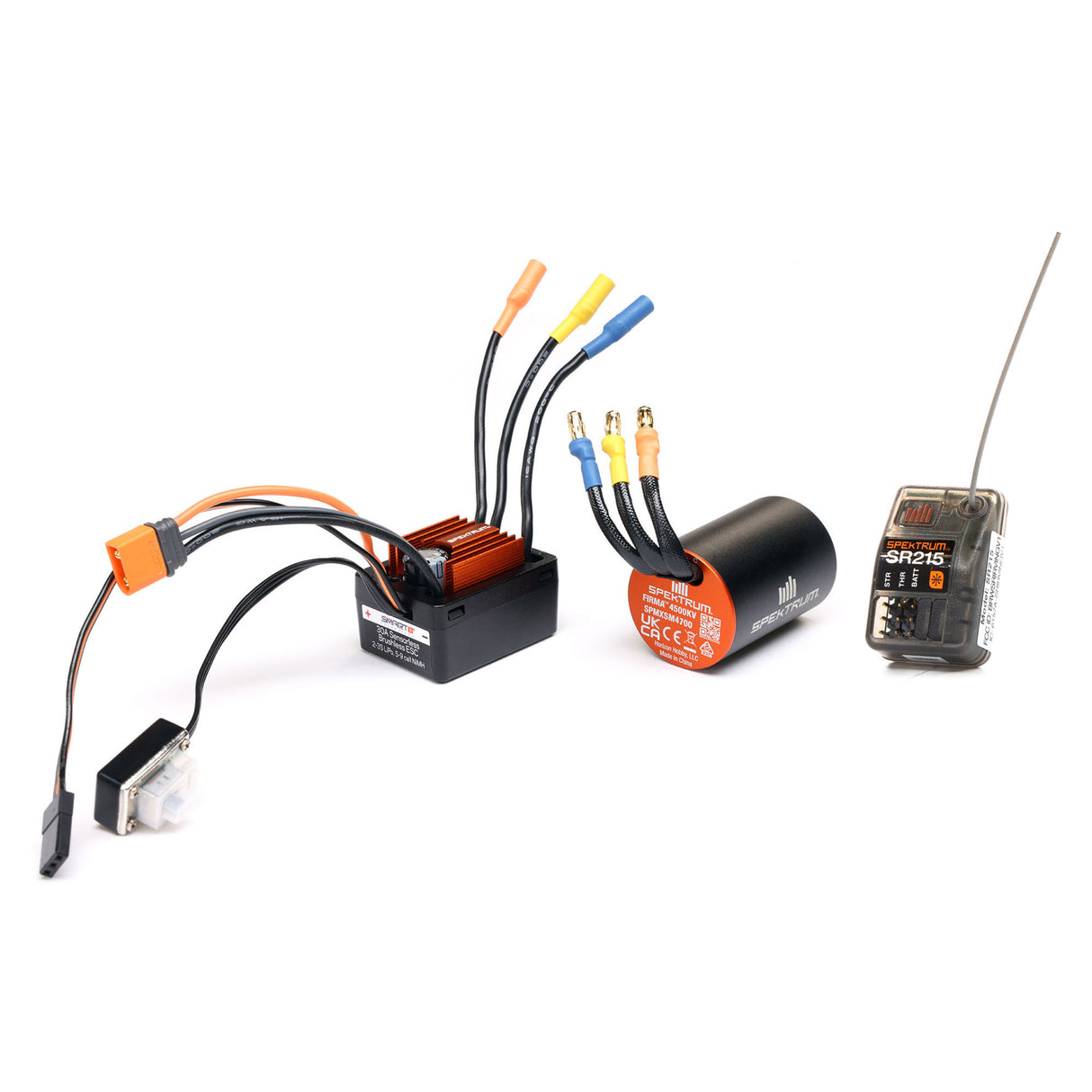 Spektrum Firma Brushless Motor / ESC / Receiver Combo 4500Kv: NASCAR M-SPMXSEMC25