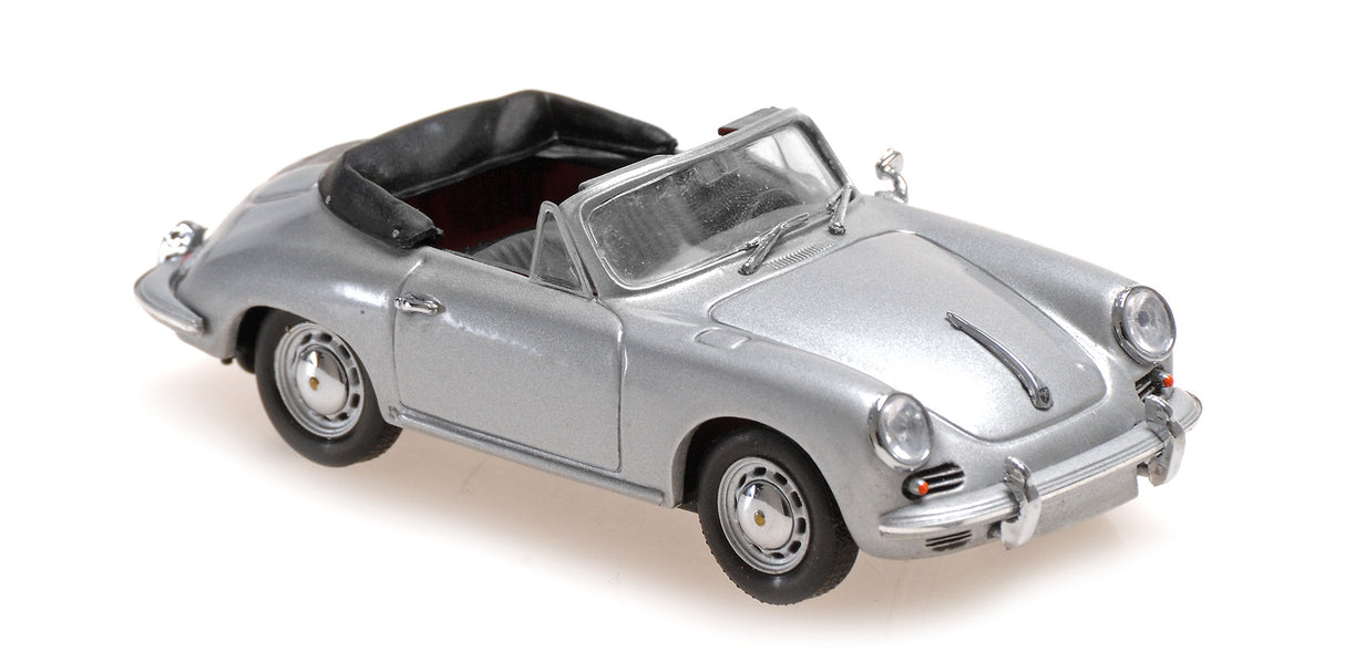 Maxichamps Die Cast Collectables - 1:43 1965 Porsche 356 C Cabrio Silver