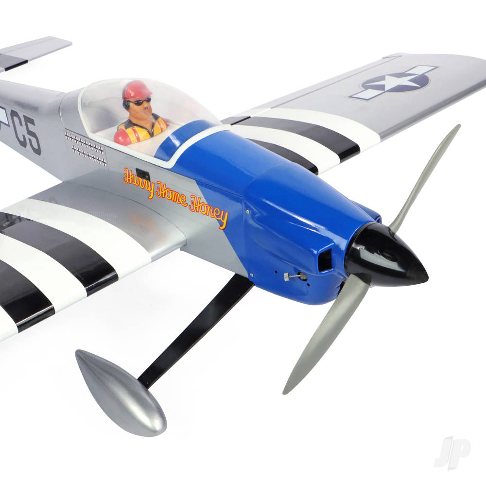 Max Thrust Pro-Built Balsa Ruckus Kit P51 - Can be finished for IC or Electric