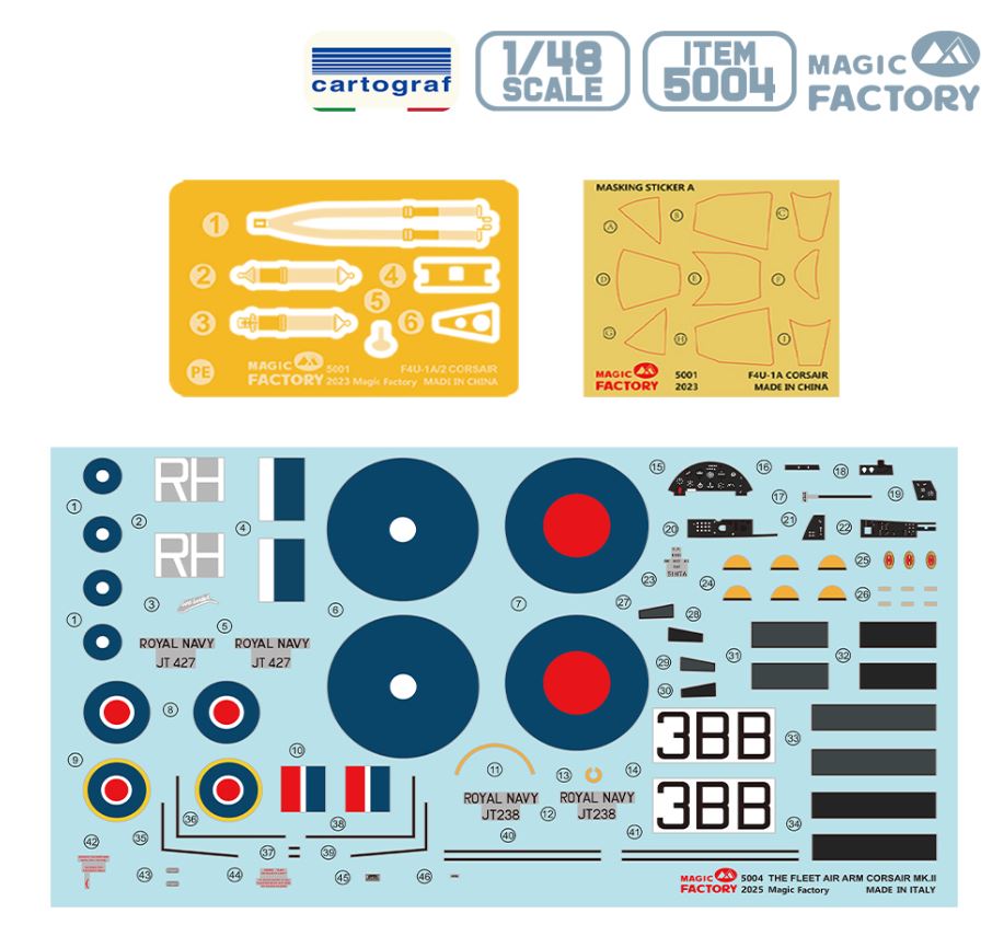 MAGIC FACTORY 1/48 British Royal Navy Fleet Air Arm Corsair MK II Late 1944 HELL IN THE PACIFIC Kit 5004
