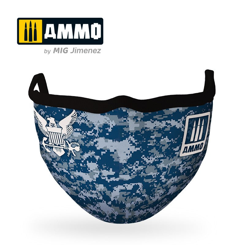NAVY BLUE CAMO FACE MASK