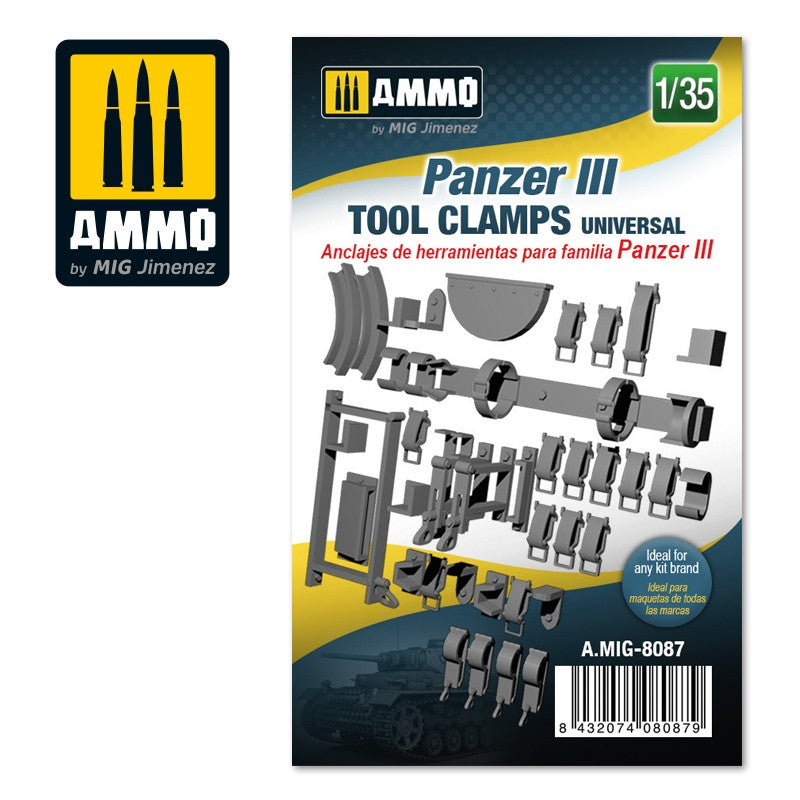 Panzer III tool clamps universal scale 1/35
