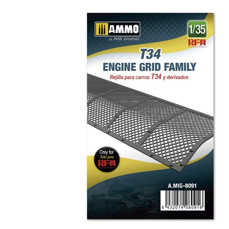 3D PRINTED T34 Engine Grid Family 1/35