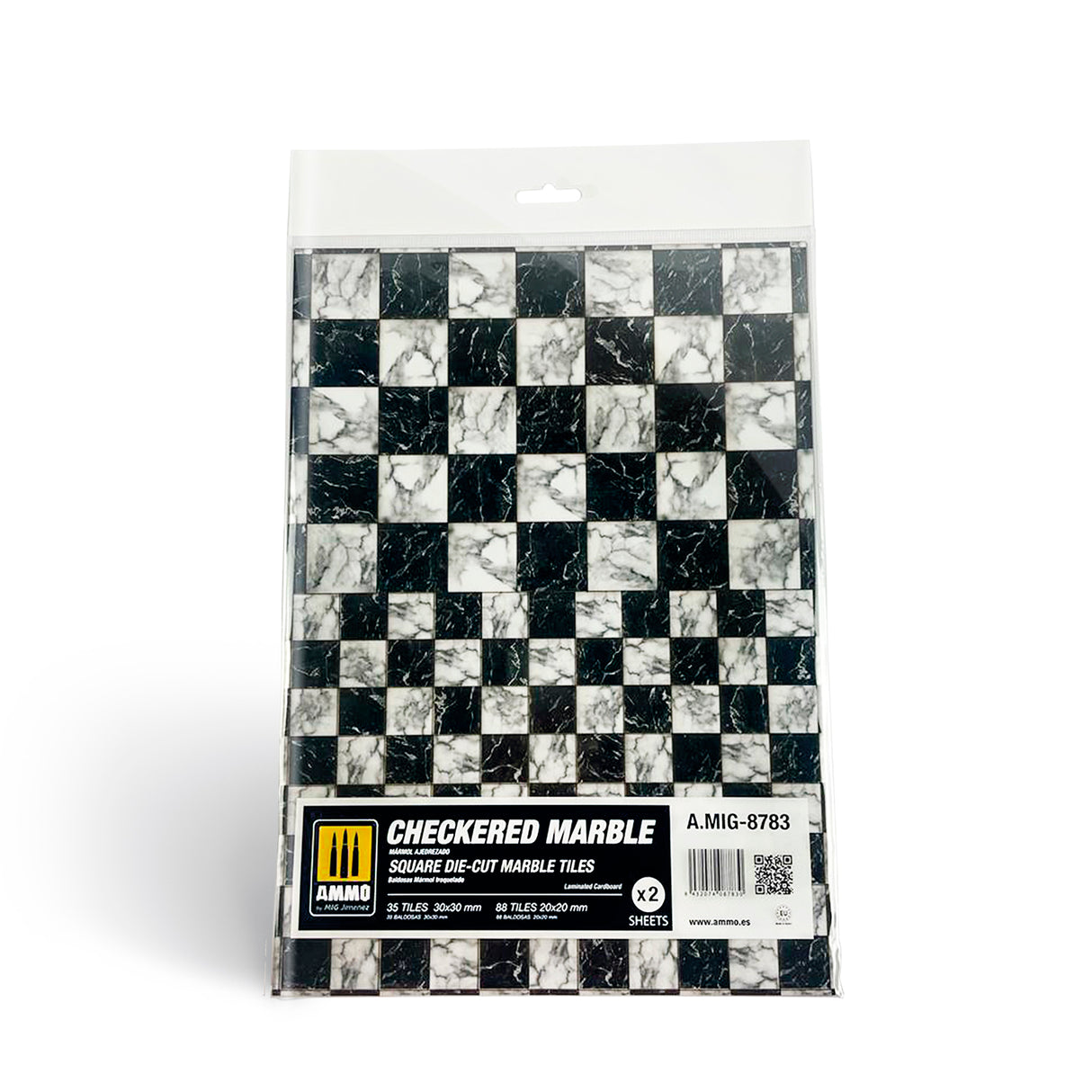 Checkered Marble. Square die-cut marble tiles