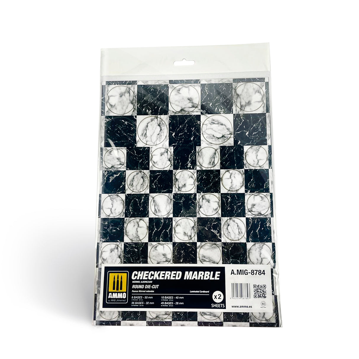 Checkered Marble. Round die-cut for Bases for Wargames