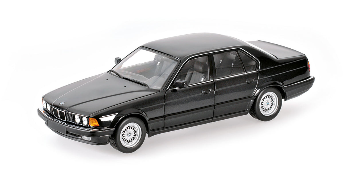 Minichamps Die Cast Collectables - 1:87 1986 BMW 7-Series (E32) Black Metallic