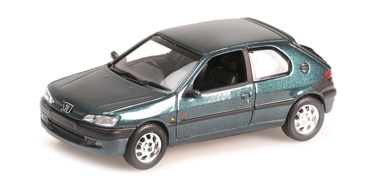 Minichamps Die Cast Collectables - 1:87 1998 Peugeot 306 2-Door Dark Green Metallic
