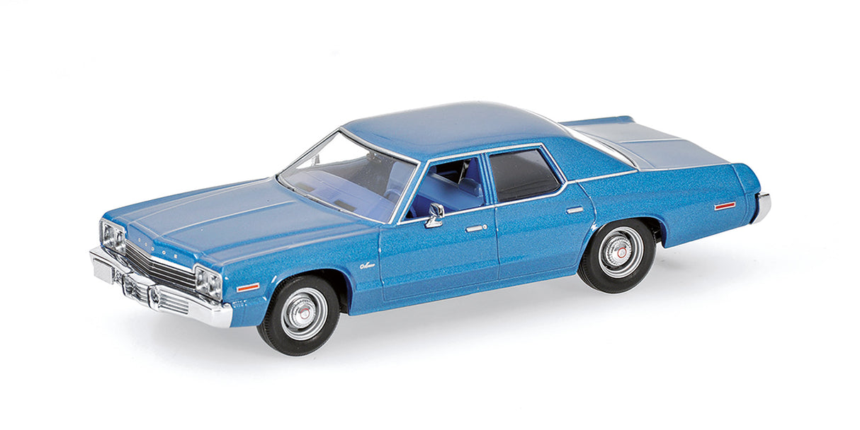 Minichamps Die Cast Collectables - 1:87 1974 Dodge Monaco Blue Metallic