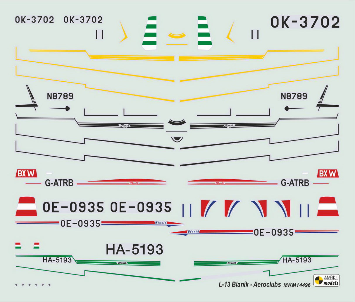 Mark 1 Models 1/144LET L-13/L-3A Blanik Glider Kit 14496